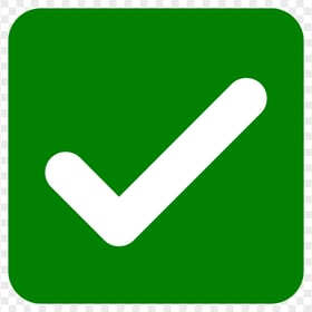 HD Green Square Tick Icon PNG