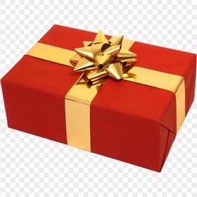 PNG Red & Gold Wrapping Gift Box