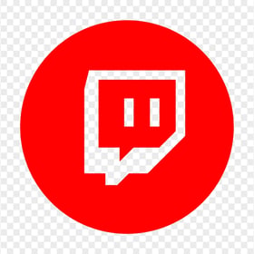 HD Red Twitch TV Round Outline Icon Transparent Background PNG