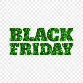 HD Black Friday Text Logo Green Glitter PNG