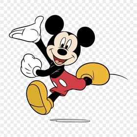 HD Mickey Mouse Character Jumping PNG