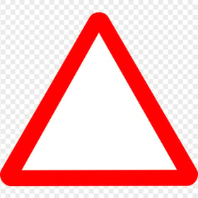 Empty Triangle Alert Red And White Icon