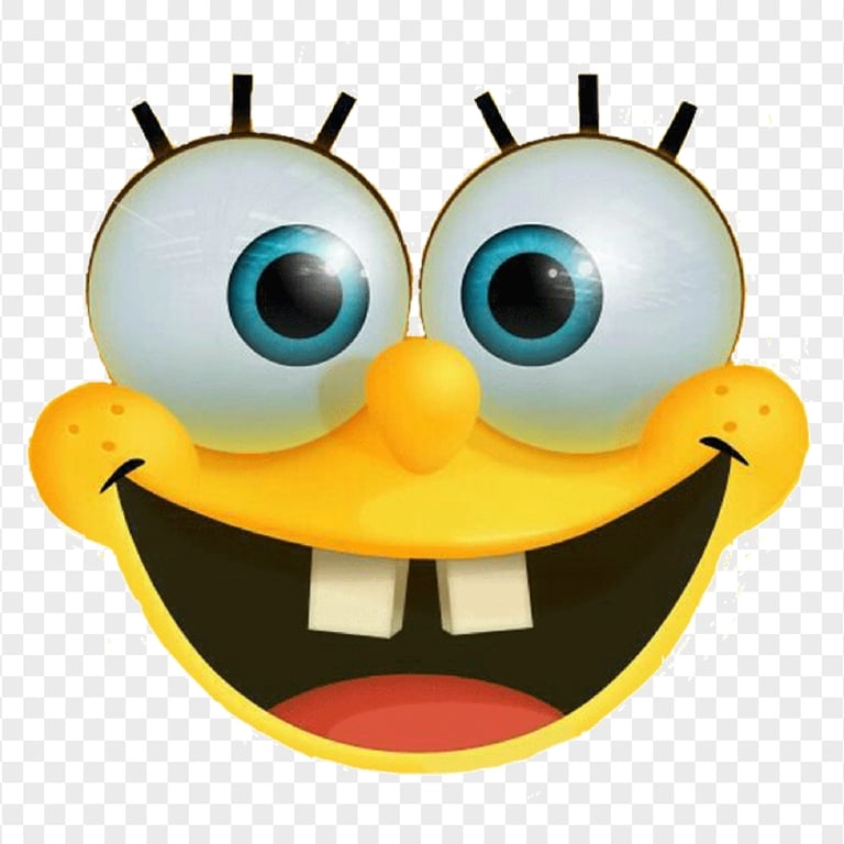 HD Spongebob Face Smiling 3D Character PNG