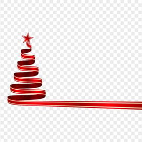 Red Ribbon Christmas Tree Shape