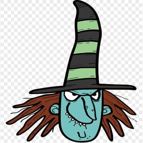 HD Cartoon Clipart Scary Witch Face PNG