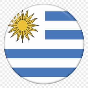 Circular Glossy Uruguay Flag Icon PNG