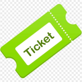 Green Ticket Vector Flat Logo Icon PNG
