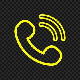 HD Yellow Outline Phone Icon PNG