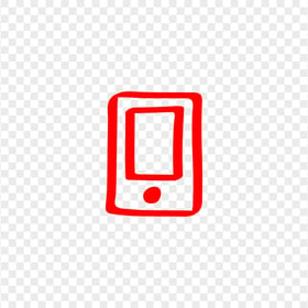 HD Red Hand Draw Mobile Icon Transparent PNG