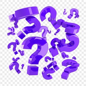 3D Purple Question Marks Icons Pattern PNG