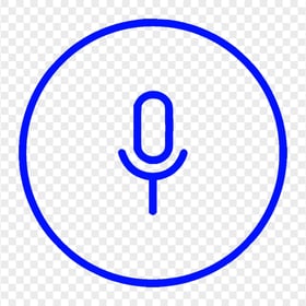 Transparent Round Voice Recorder Mic Line Dark Blue Icon