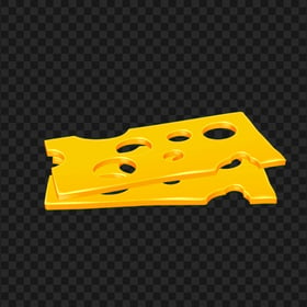 HD Cartoon Two Cheese Slices Transparent PNG