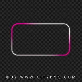 Pink And White Glowing Neon Frame PNG
