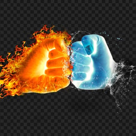 Water Vs Fire Fists HD PNG