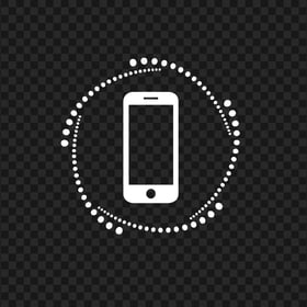 HD White Phone Outline Logo Transparent PNG