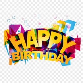 HD Colorful Happy Birthday Text Design PNG