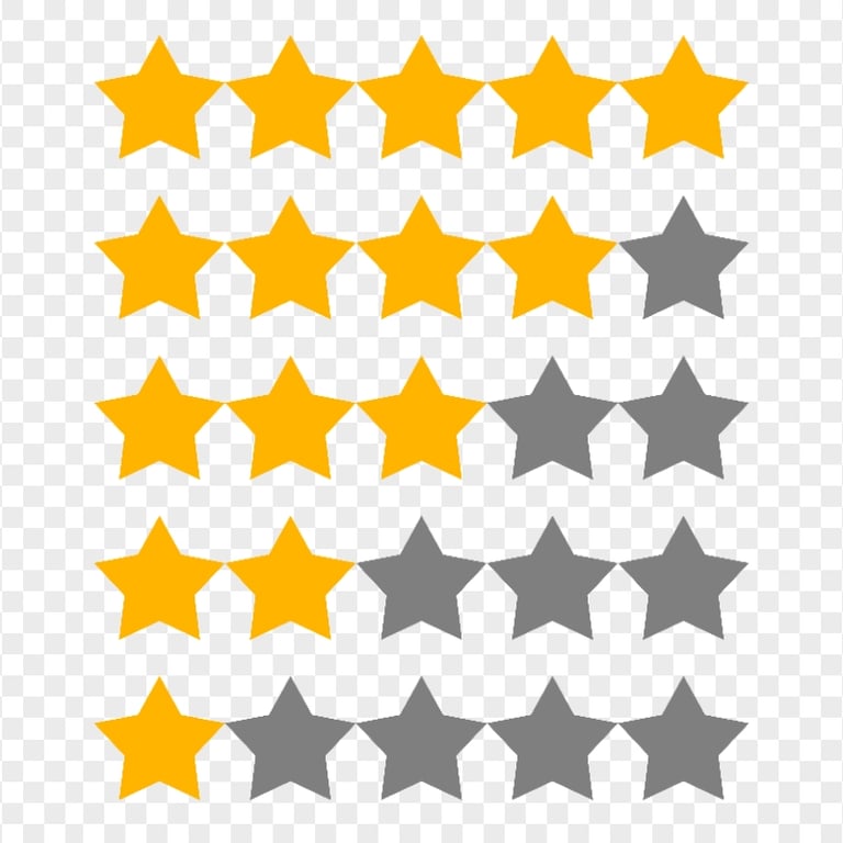 Yellow Review Rating Stars FREE PNG Citypng