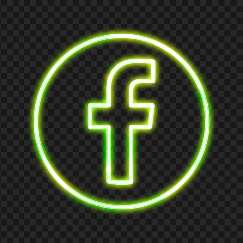Green Neon Facebook Logo Icon