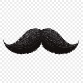 HD Realistic Black Moustache PNG