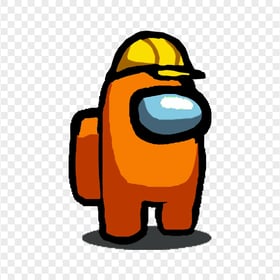 HD Orange Among Us Crewmate Character Hard Hat PNG