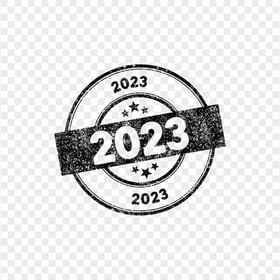 2023 Black Round Year Date Stamp HD PNG