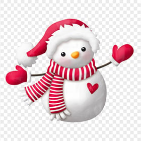 Cartoon Snowman Wearing Woolen Clothes HD PNG