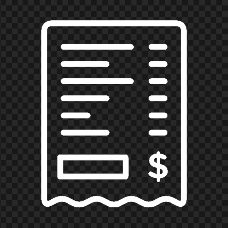 Transparent Billing Invoice White Icon