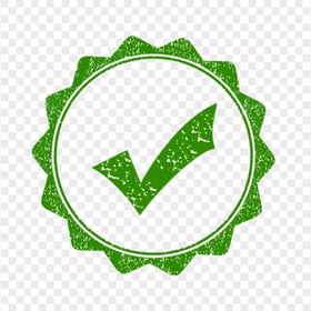 Green Check In Round Stamp Validate True Approved