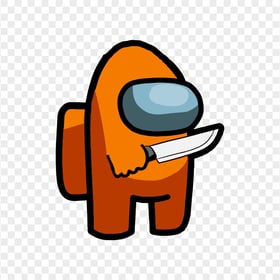 HD Orange Among Us Character Knife PNG