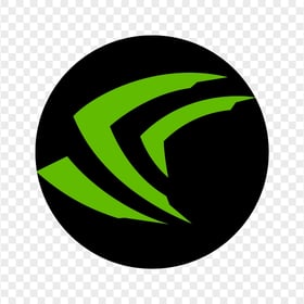 Geforce Nvidia Circle Black & Green Icon PNG