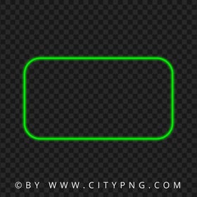 HD Green Rectangle Neon Frame PNG