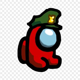 HD Red Among Us Mini Crewmate Military Hat PNG