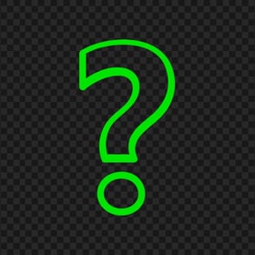 Outline Green Question Mark Symbol Icon PNG