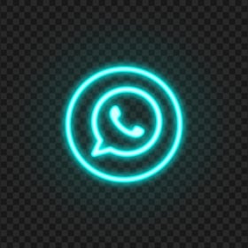 HD Light Blue Neon Whatsapp Round Circle Logo Icon PNG