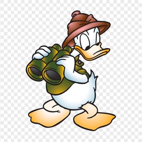 Donald Duck Holding Binoculars PNG Image