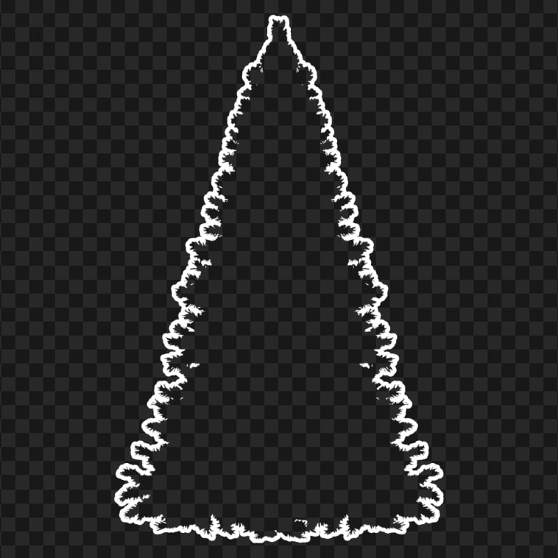 HD White Real Outline Christmas Tree Clipart Silhouette Shape PNG