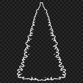 HD White Real Outline Christmas Tree Clipart Silhouette Shape PNG