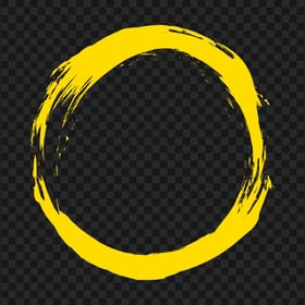 Brush Stroke Yellow Circle Image PNG