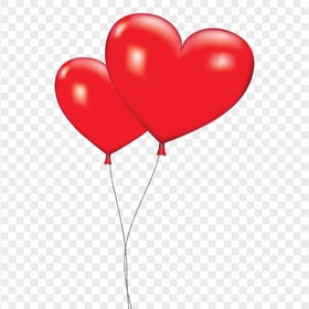 HD Red Love Valentines Heart Balloons PNG