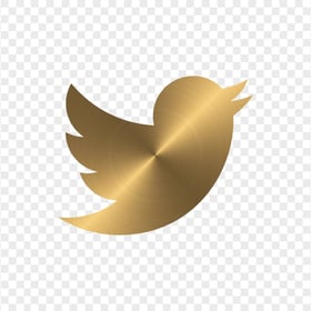HD Golden Metal Twitter Bird Logo Icon PNG