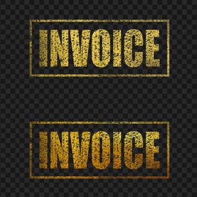 Golden Yellow Invoice Business Word Stamp