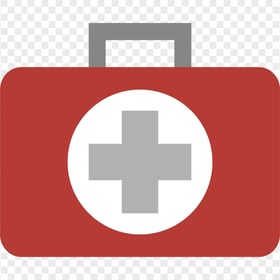 Flat Red Emergency First Aid Hand Bag Icon