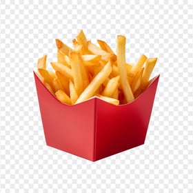 Fresh French Fries in Cartoon Red Box HD Transparent PNG