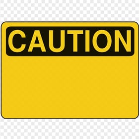 HD Caution Black & Yellow Empty Sign PNG
