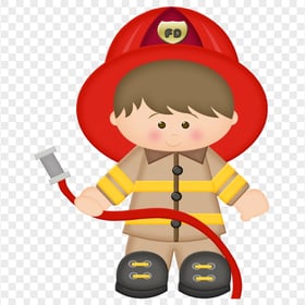 HD Firefighter Fireman Cartoon Clipart Character PNG