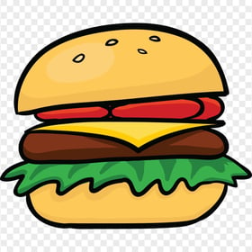 Fast Food Cartoon Hamburger Cheeseburger HD PNG