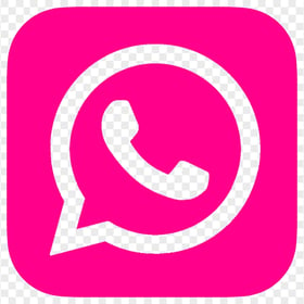 HD Cerise Pink Outline Whatsapp Wa Square Logo Icon PNG