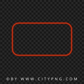 Rectangle Neon Orange Frame PNG Image