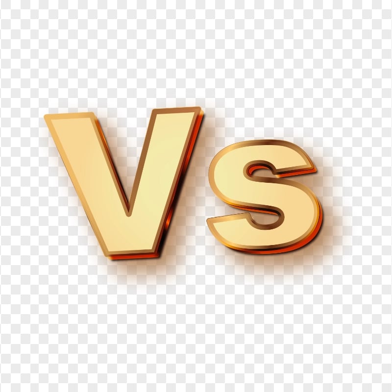 Gold Versus Vs Text Sign Word HD PNG