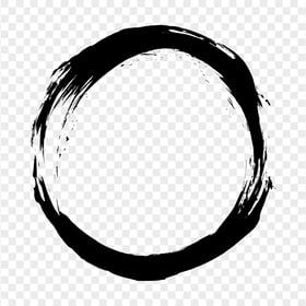 Black Brush Stroke Circle PNG Image